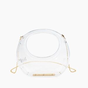 Transparent Shoulder Bag with Gold Accents